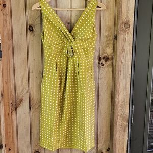 J. Crew Silk Polka Dot Dress Vintage Yellow Color Size 4